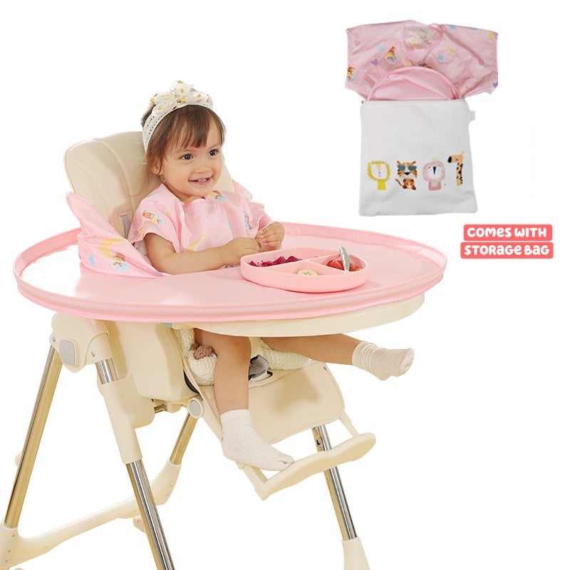 Waterproof Baby Dining BLW Tray With Bib