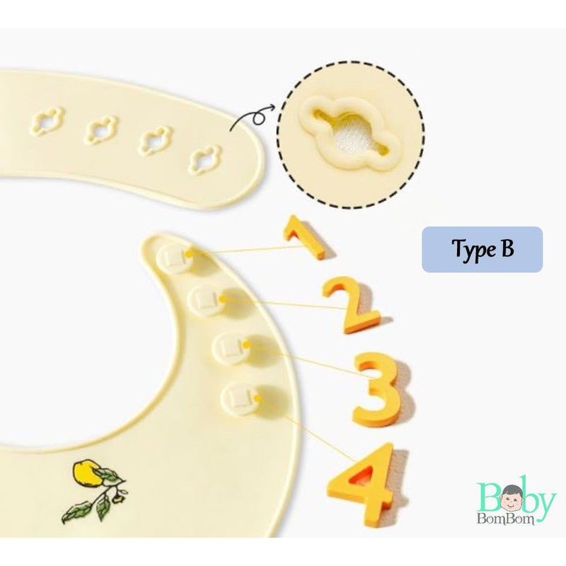 [BABY BOM BOM] Baby Food-grade Silicone Bibs Waterproof
