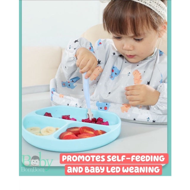 Waterproof Baby Dining BLW Tray With Bib