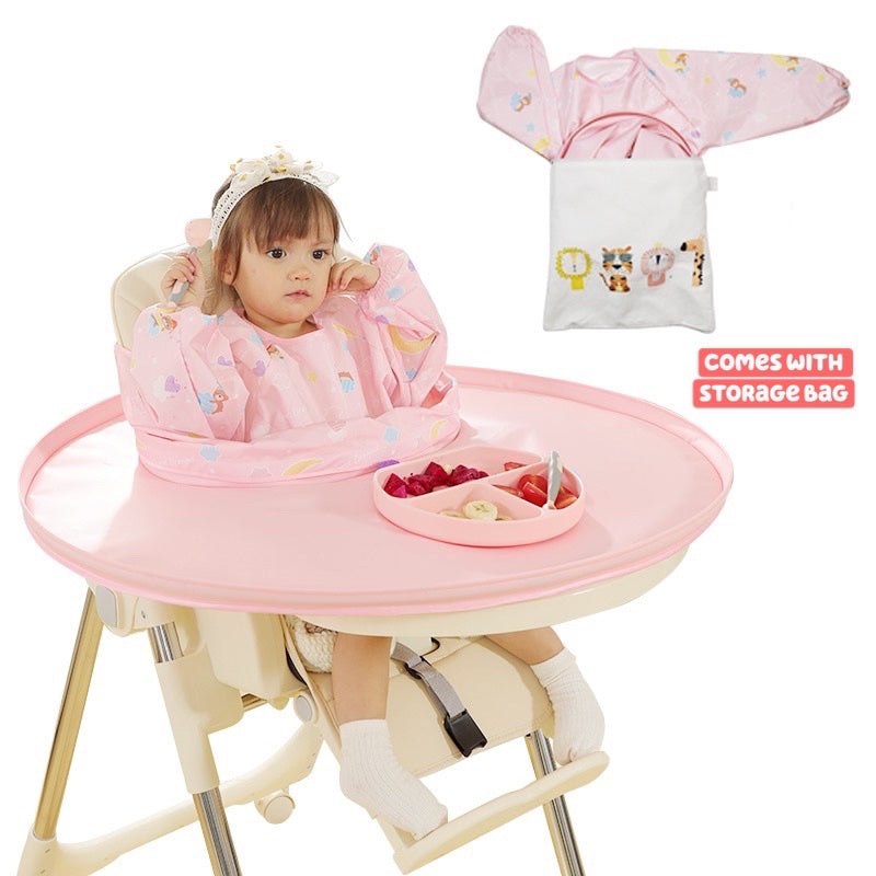 Waterproof Baby Dining BLW Tray With Bib