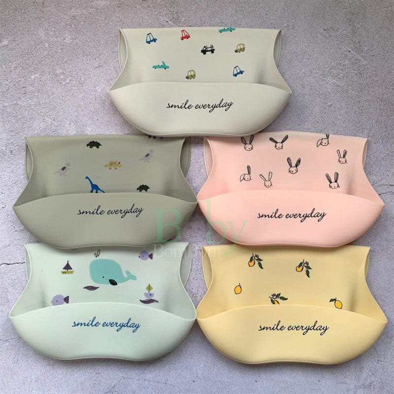 [BABY BOM BOM] Baby Food-grade Silicone Bibs Waterproof