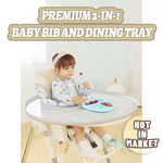 Waterproof Baby Dining BLW Tray With Bib