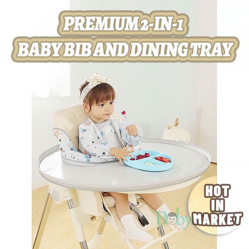 Waterproof Baby Dining BLW Tray With Bib