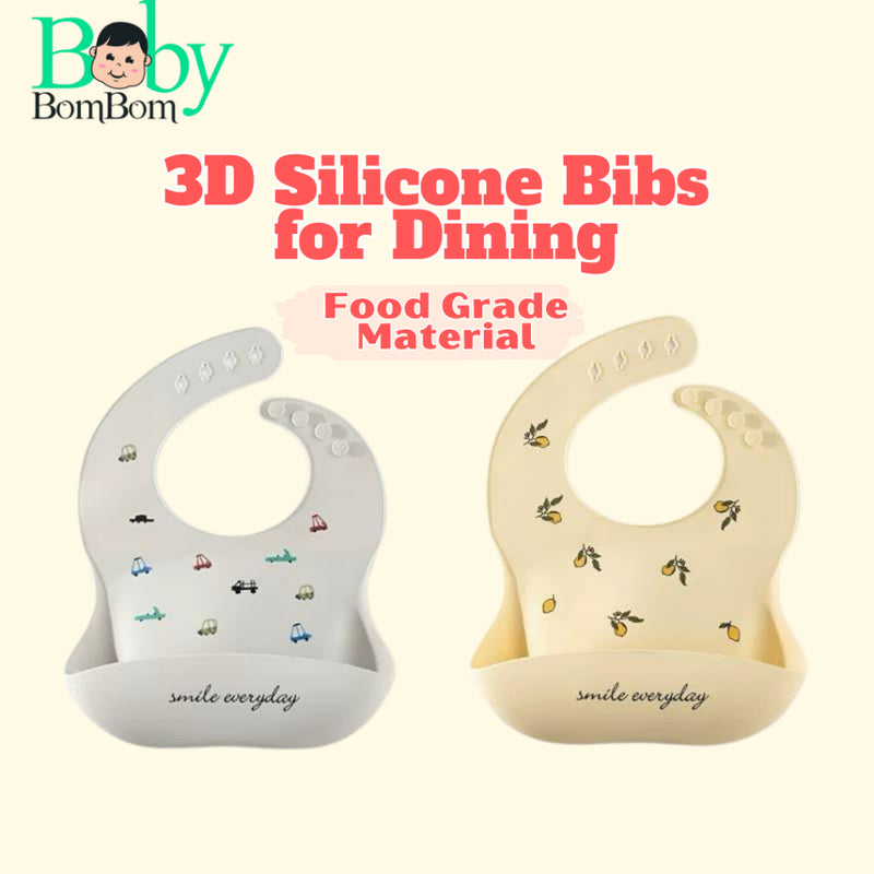 [BABY BOM BOM] Baby Food-grade Silicone Bibs Waterproof